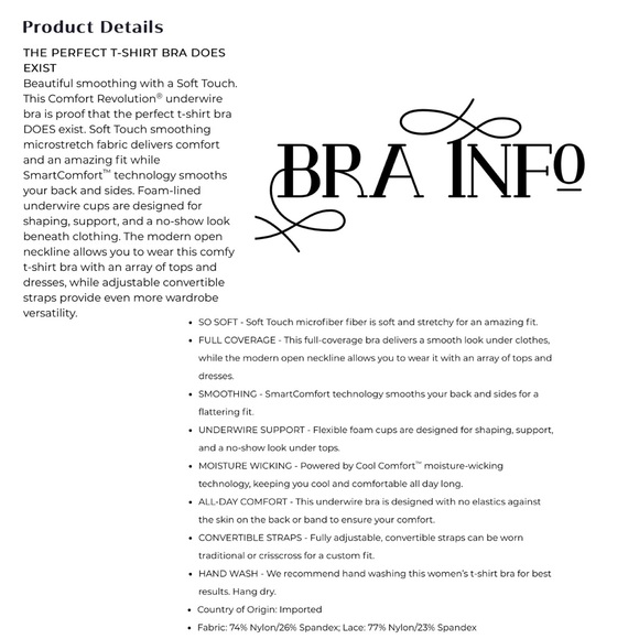 Brand New Bali Comfort Revolution Underwire Bra 38B - Picture 3 of 4